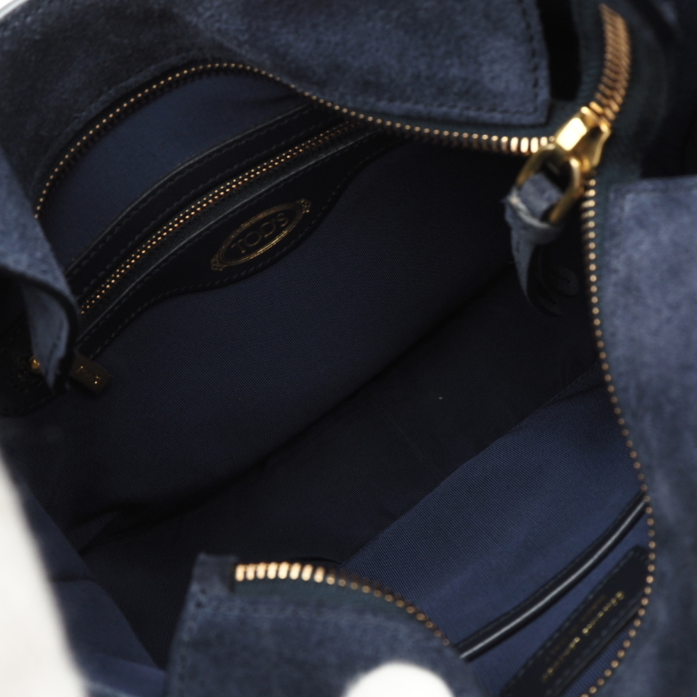Tod's TOD’S Suede Leather Oboe Small Shoulder Bag - Handbag Navy Women's - Picture 13 of 16